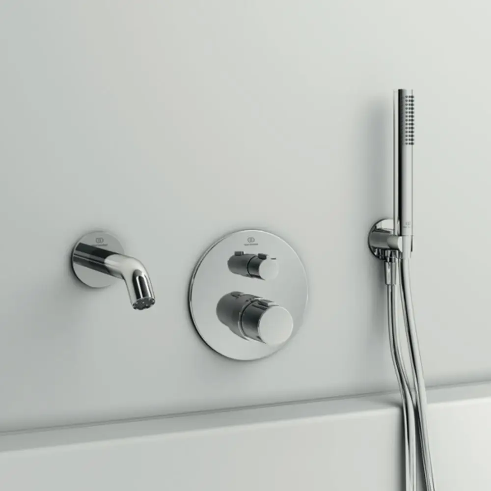 IS-Badethermostat-UP-Ceratherm-T100-Bausatz-2-Rosette-d163mm-Chrom-A5814AA gallery number 4